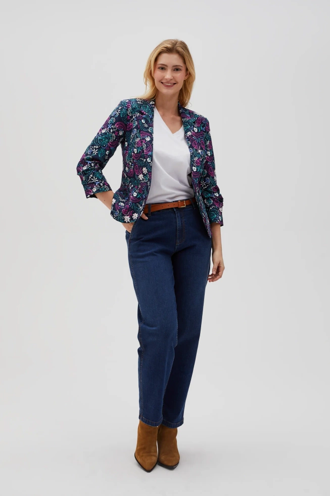 Marynarka z rękawami 3/4 granatowa