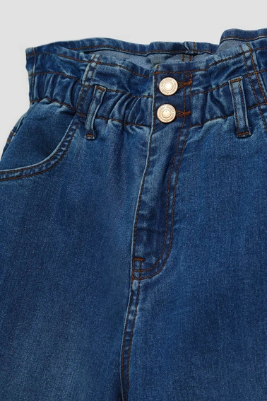 Jeansy paper bag ciemnoniebieskie