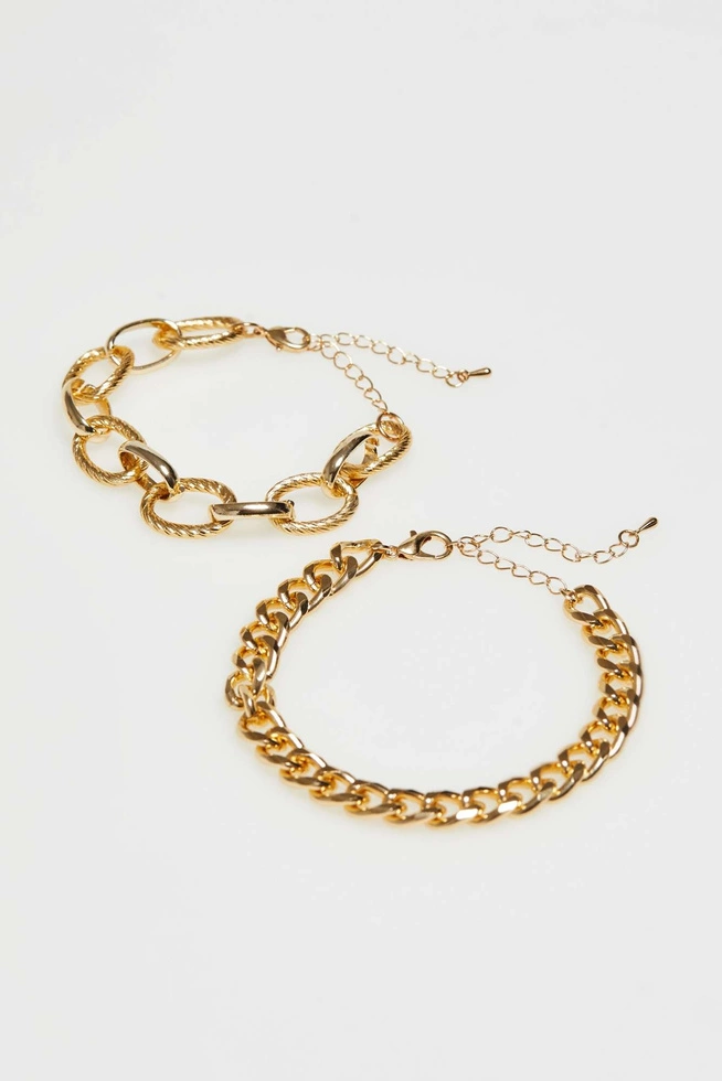 Zestaw 2 bransoletek typu łańcuch