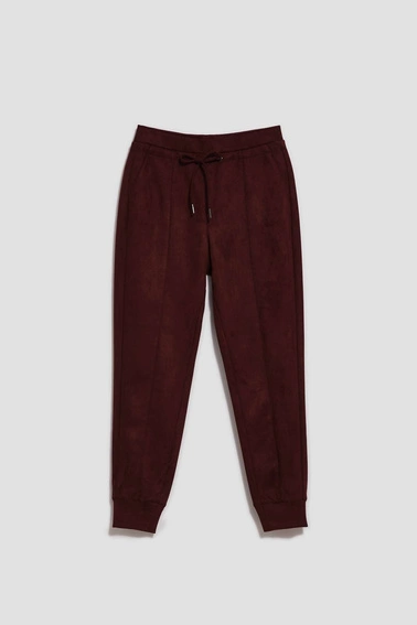 Spodnie kasztanowe z wiązaniem