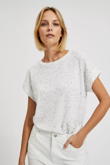 Bluzka w kropki biała