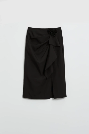 Spódnica z falbaną czarna 