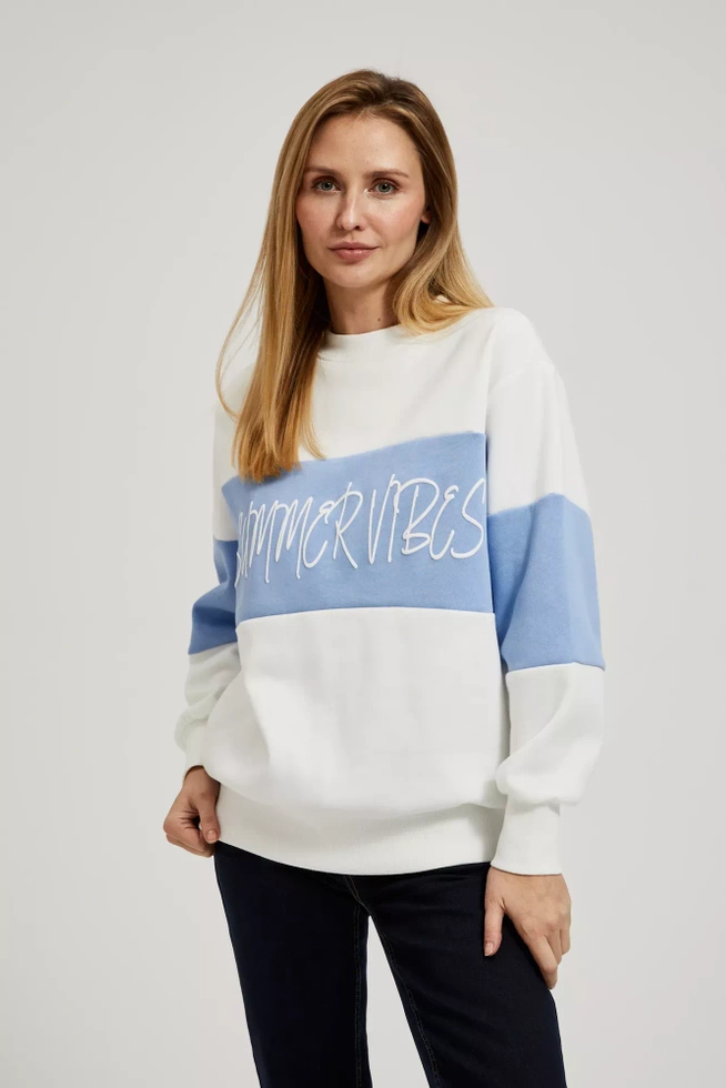 Bluza z napisem wkładana przez głowę biała