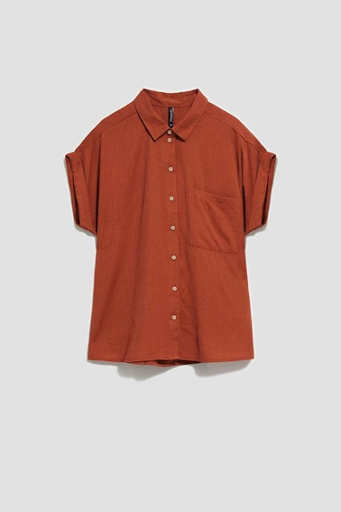 Wiskozowa koszula z kieszonką