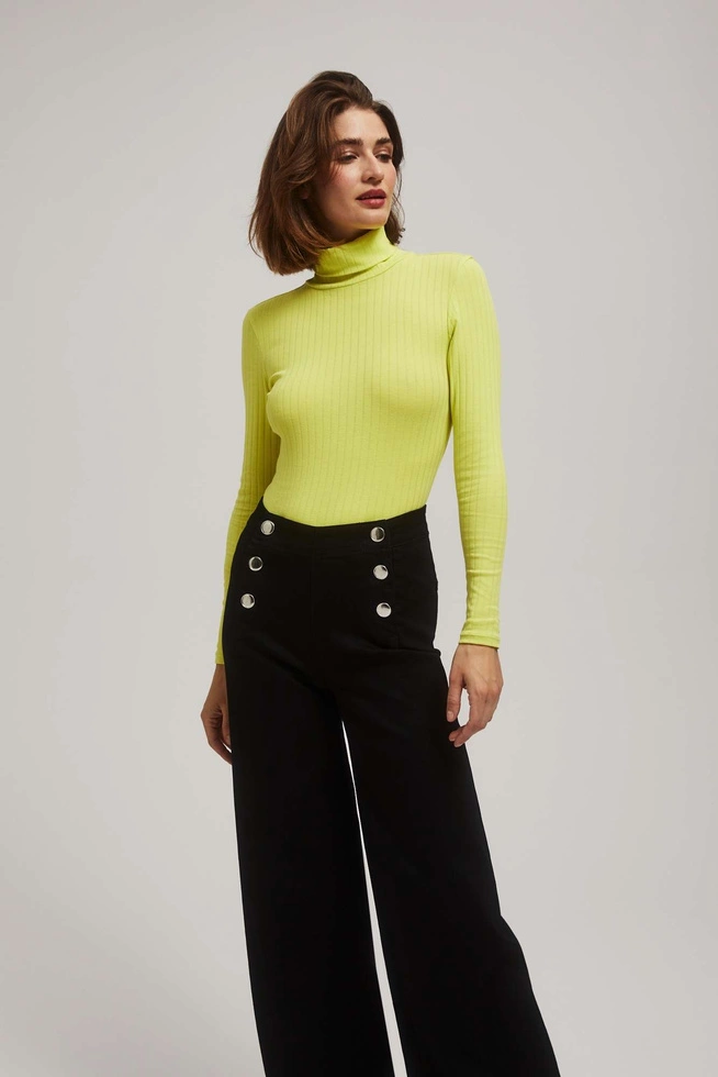 Jeansy wide leg z ozdobnymi guzikami czarne