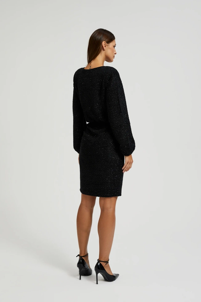 Sukienka z metaliczną nitką czarna