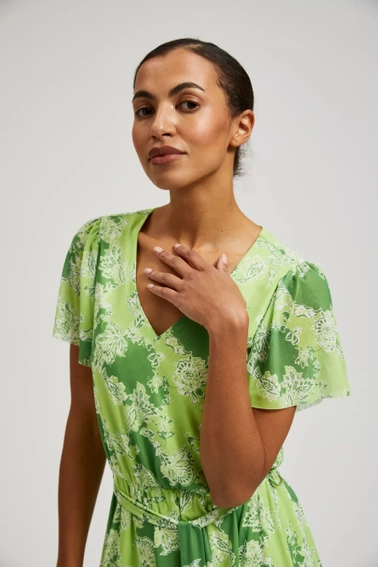 Sukienka w kwiaty zielona 