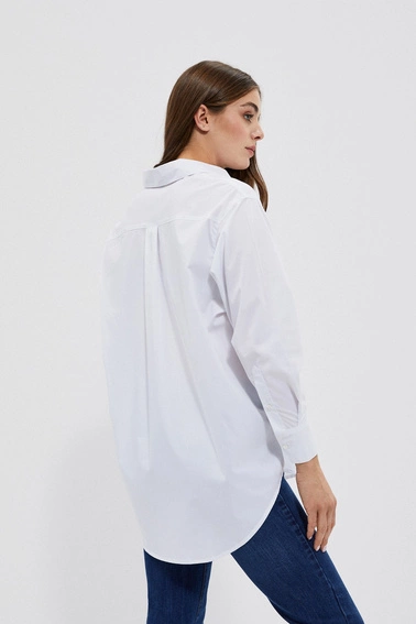 Koszula oversize z kołnierzykiem biała