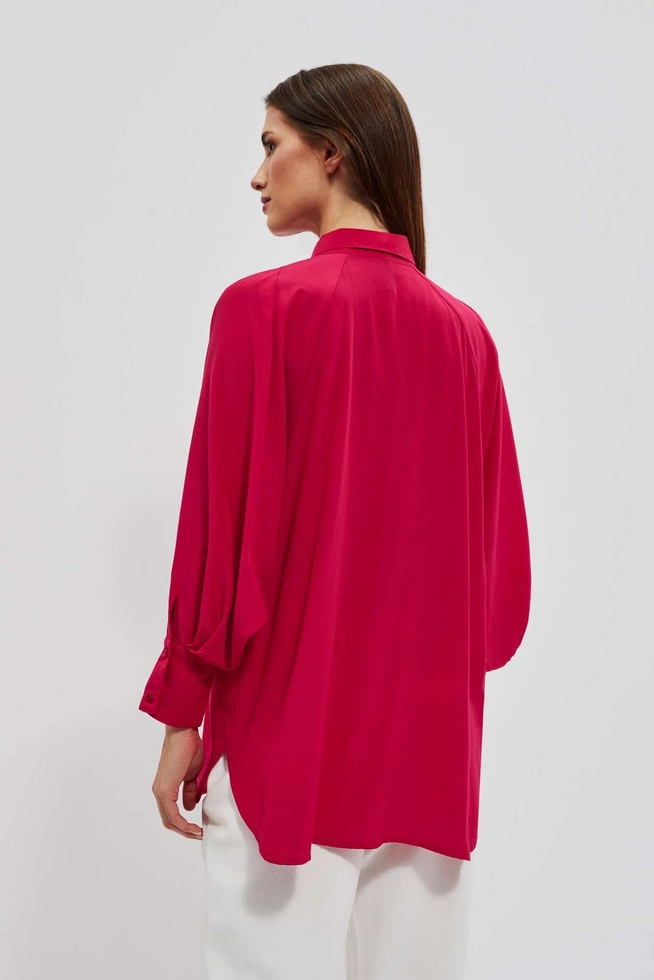 Koszula z bufiastymi rękawami czerwona