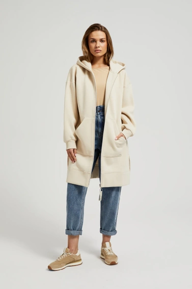 Bluza oversize z kapturem beżowa