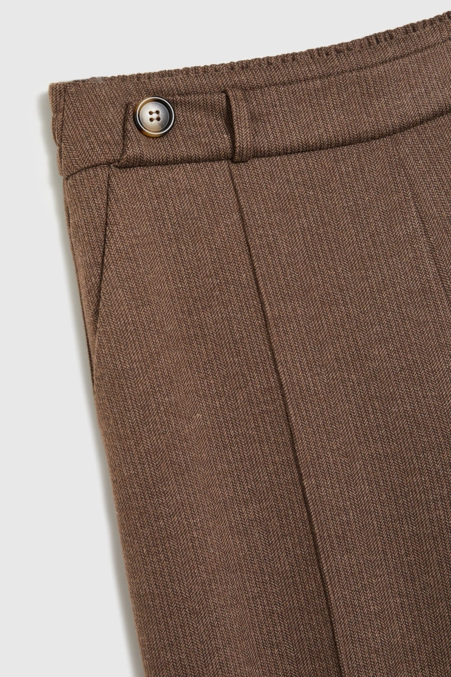 Spodnie z szerokimi nogawkami brązowe