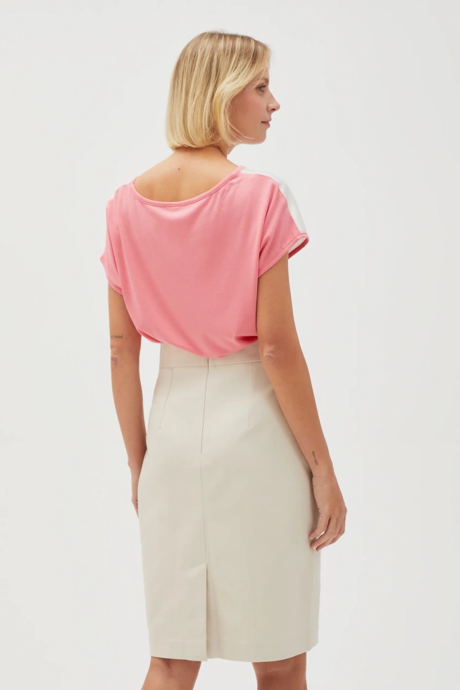 Bluzka z nadrukiem różowa