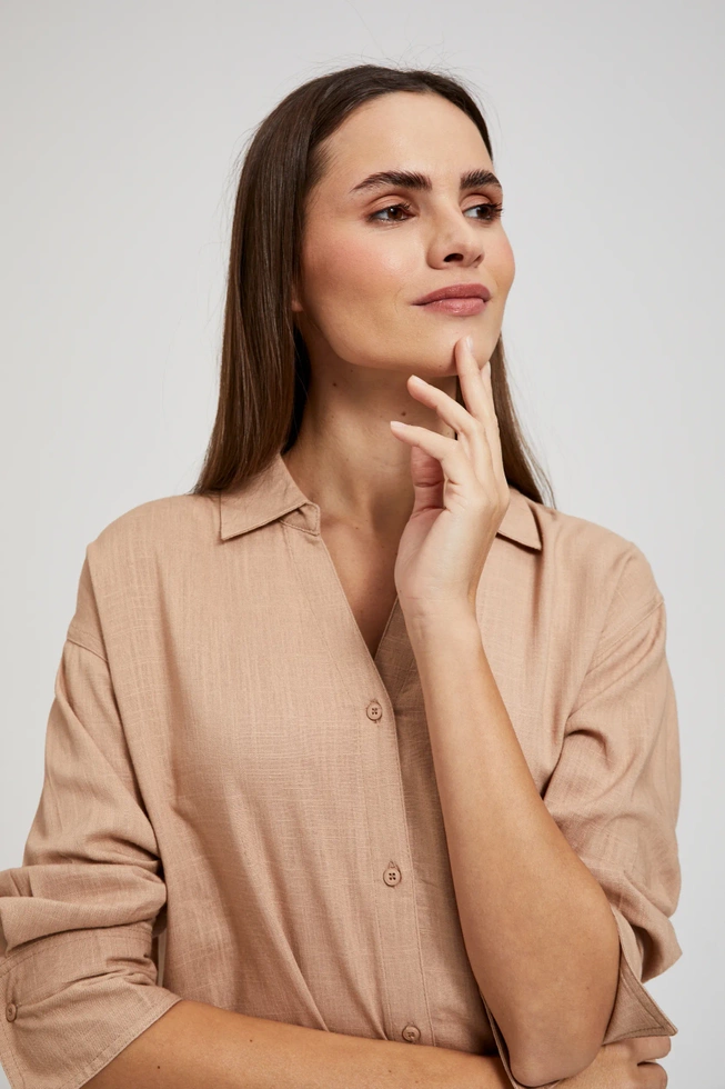 Lniana koszula beżowa