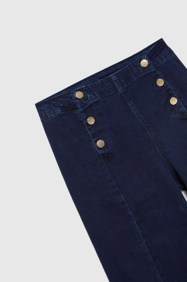 Jeansy wide leg granatowe