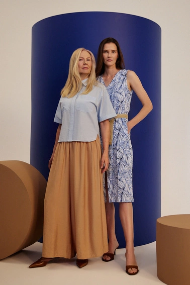 Bawełniana koszula w paski błękitna