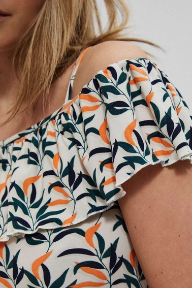 Bluzka na ramiączkach z falbaną