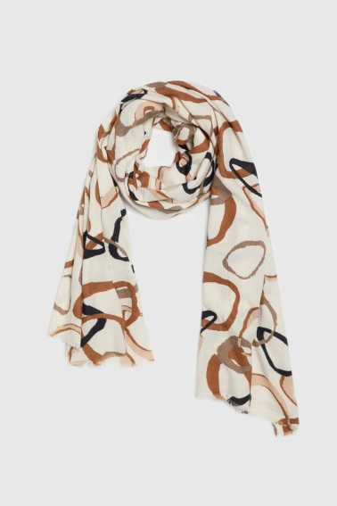 Szal z wzorem beżowy