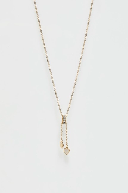 Naszyjnik z zawieszką z cyrkoniami i serduszkiem