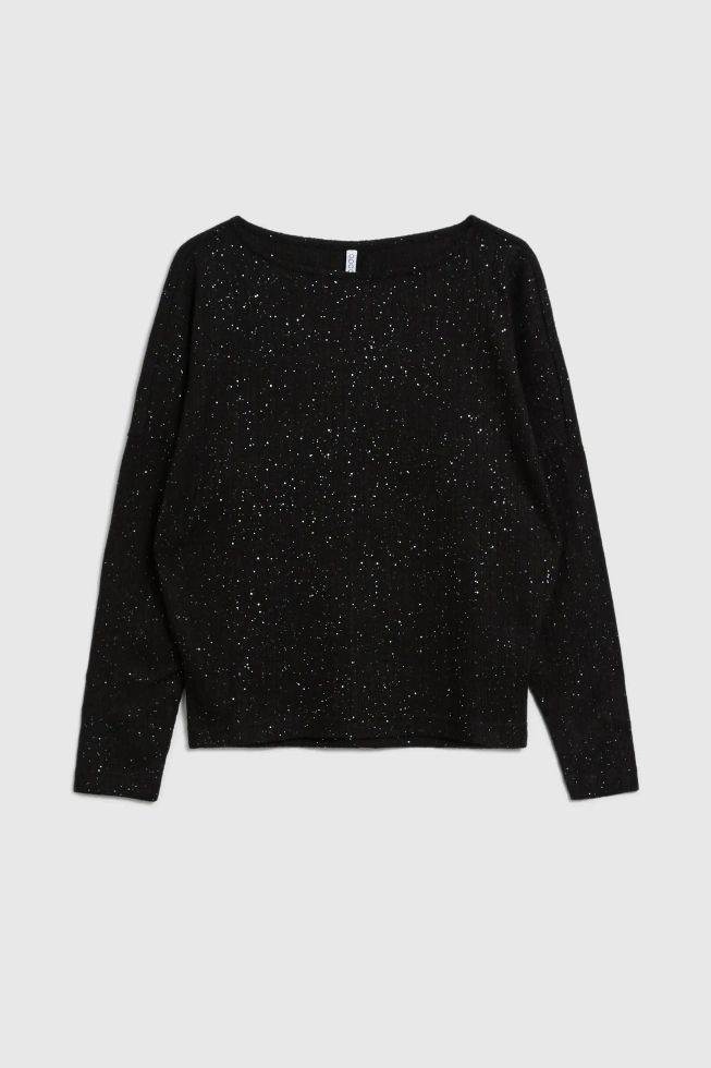 Błyszcząca bluzka czarna