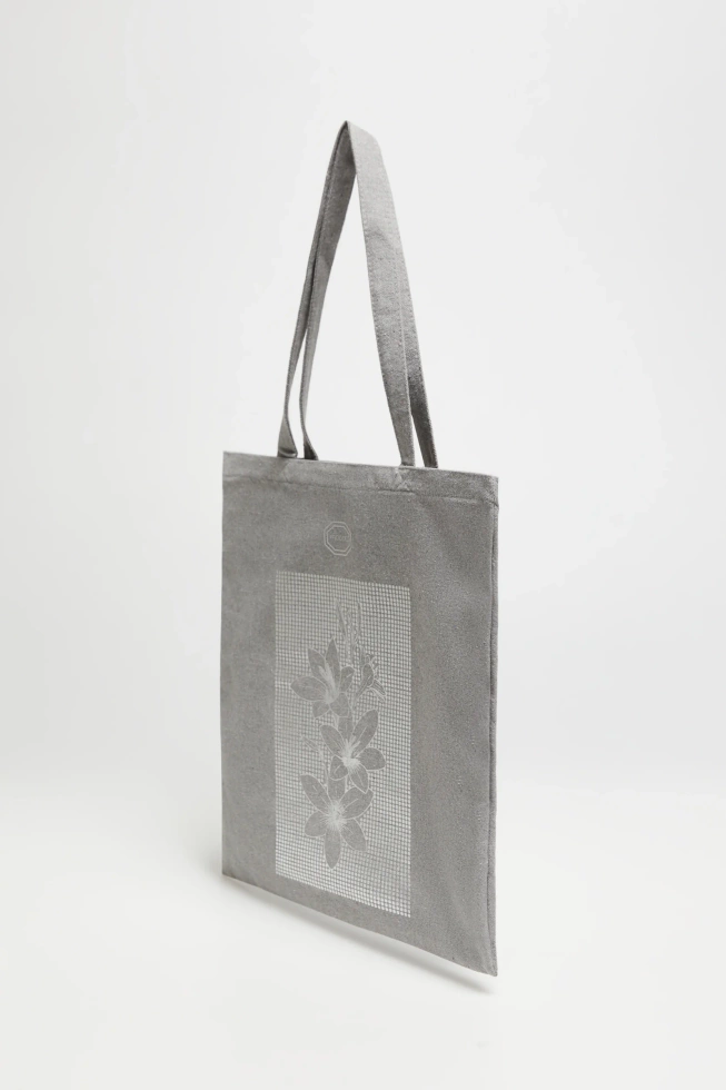 Torba shopper z nadrukiem szara