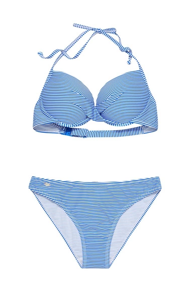 Dół od bikini w paski niebieski
