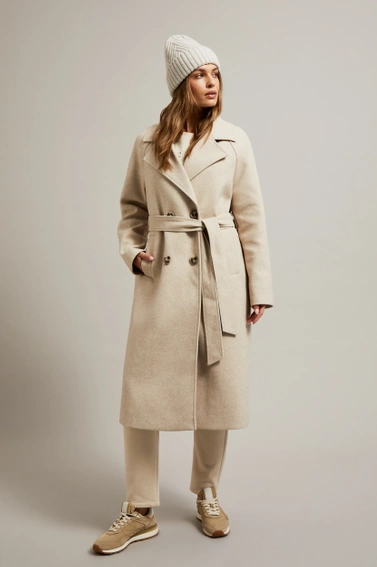 Płaszcz z kapturem beżowy