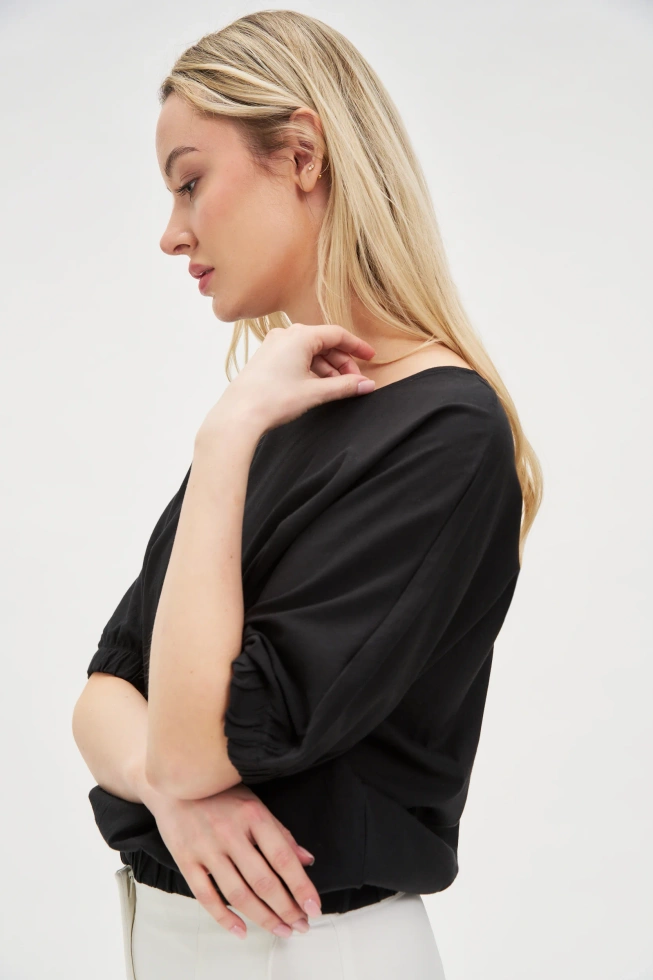 Bluzka z krótkimi rękawami czarna