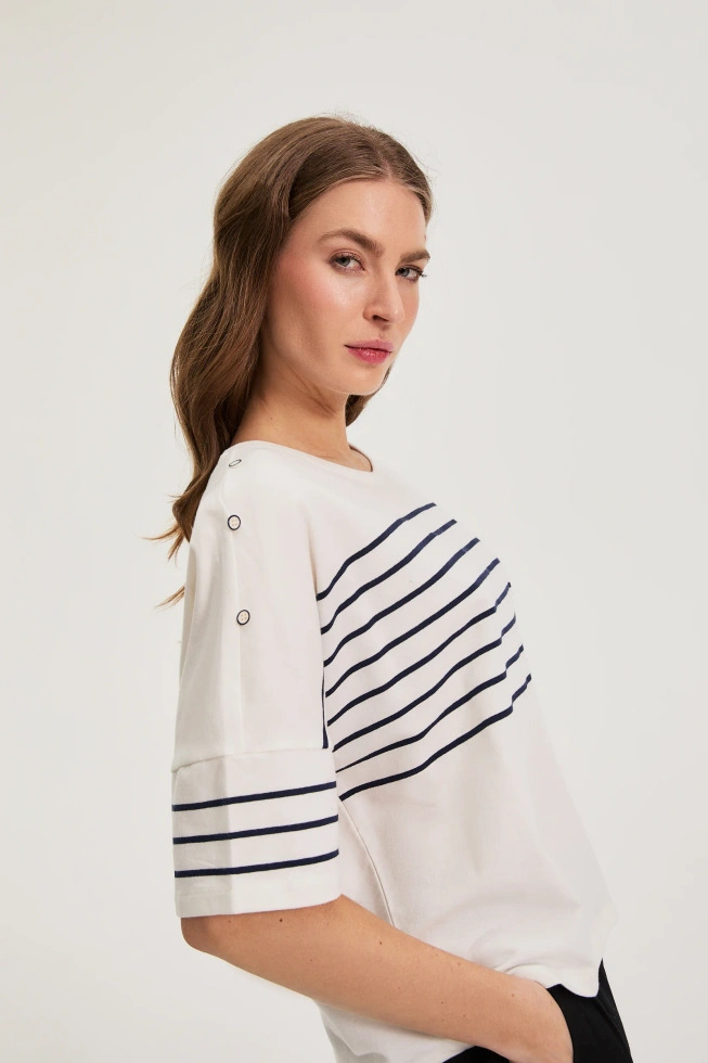 Bluza w paski biała