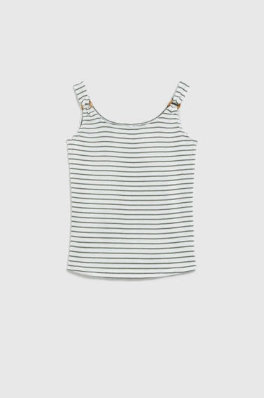 Top w paski biały