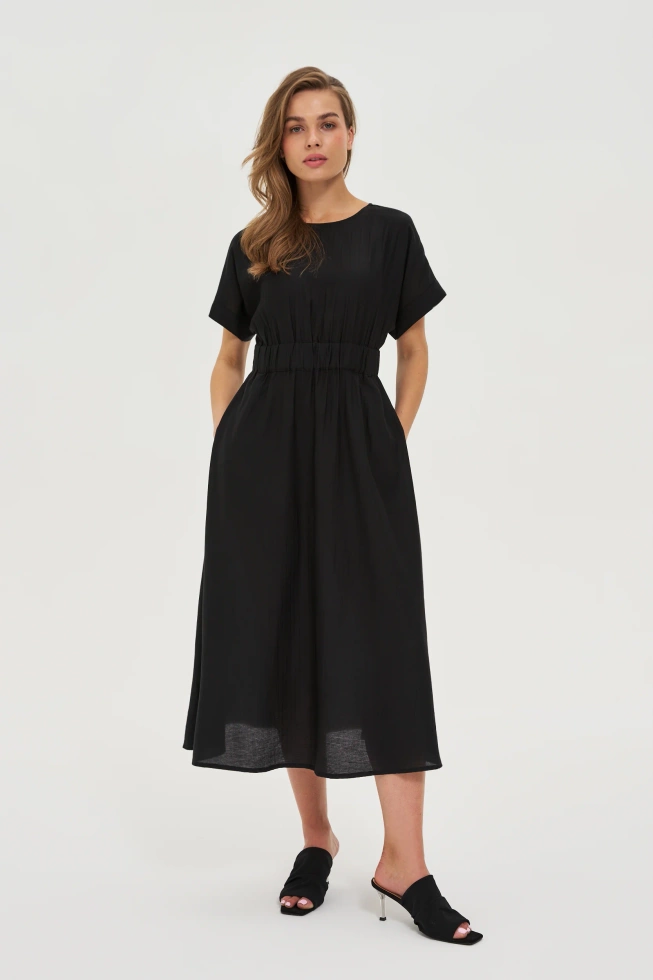 Wiskozowa sukienka czarna