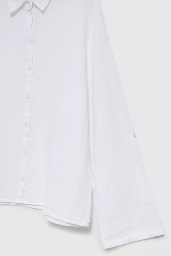 Bawełniana koszula zapinana na guziki biała