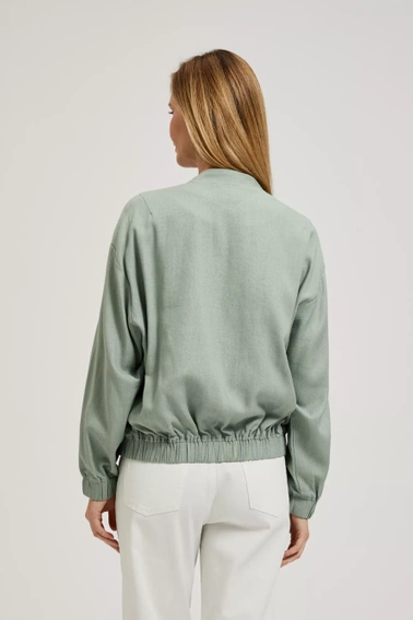 Kurtka bomberka zapinana na zamek oliwkowa