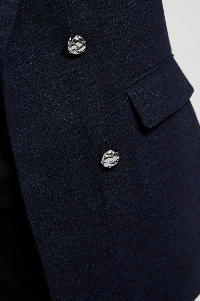 Marynarka dwurzędowa z ozdobnymi guzikami granatowa