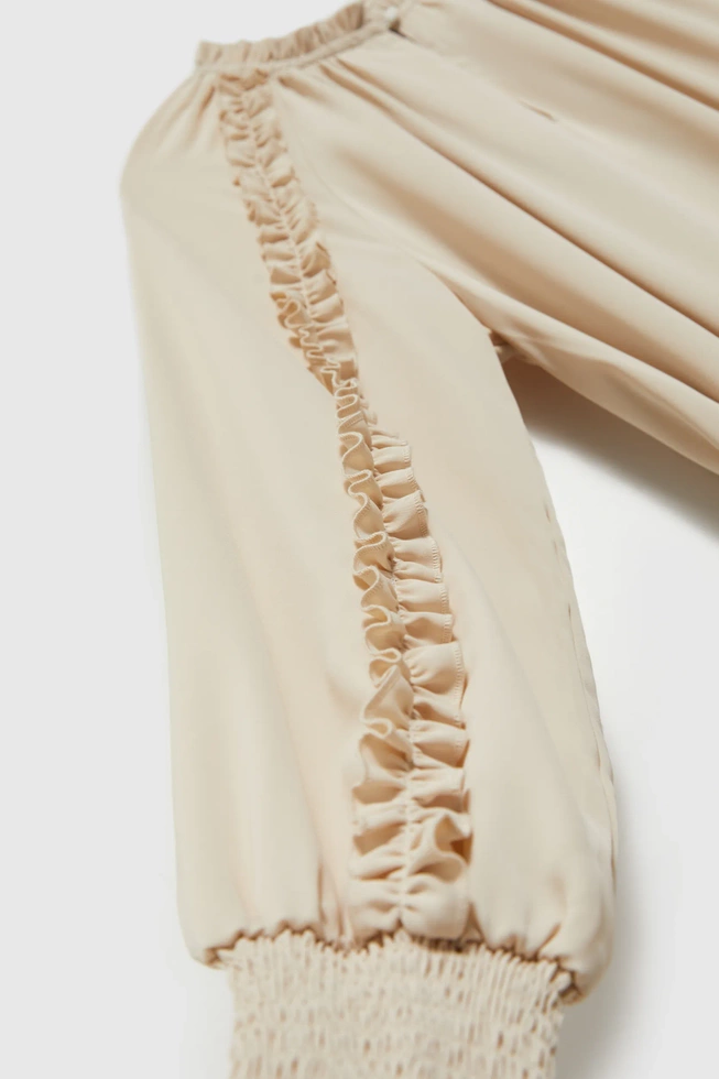 Sukienka maxi z falbankami beżowa