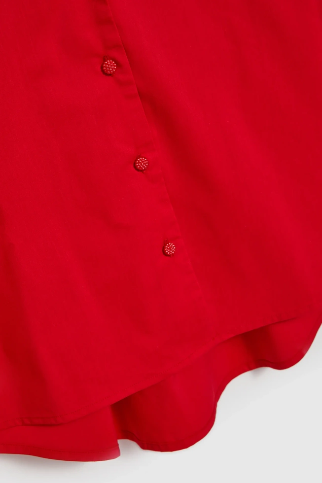 Koszula oversize z bufastymi rękawami czerwona