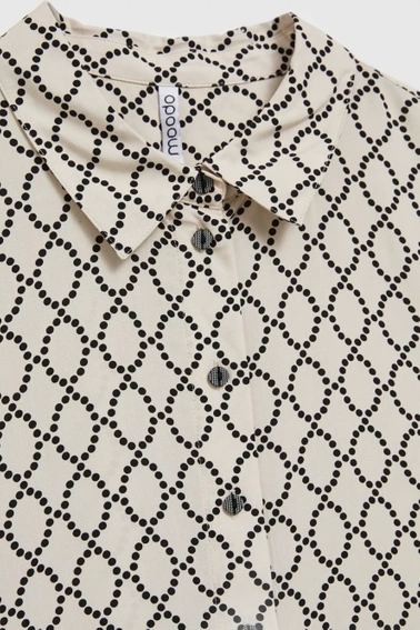 Koszula zapinana na guziki ze wzorem beżowa