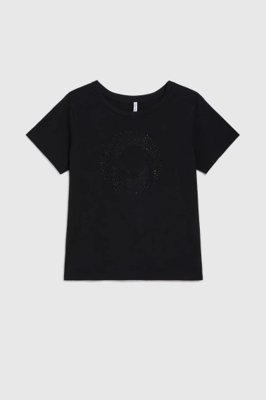 Bluzka z dżetami czarna