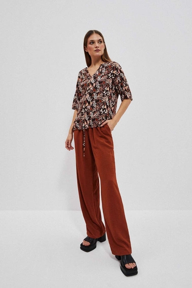 Koszula z wiązaniem ciemnbrązowa