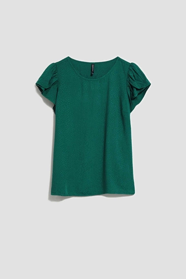 Koszula z ozdobnymi rękawami malahitowa