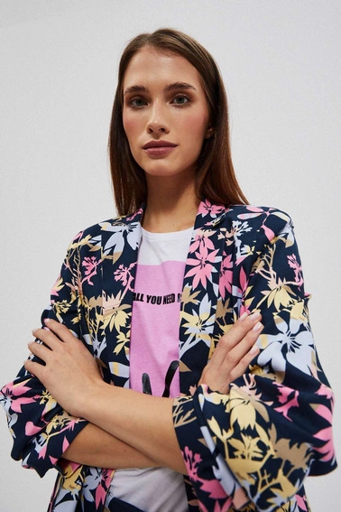 Jednorzędowa marynarka z roślinnym printem