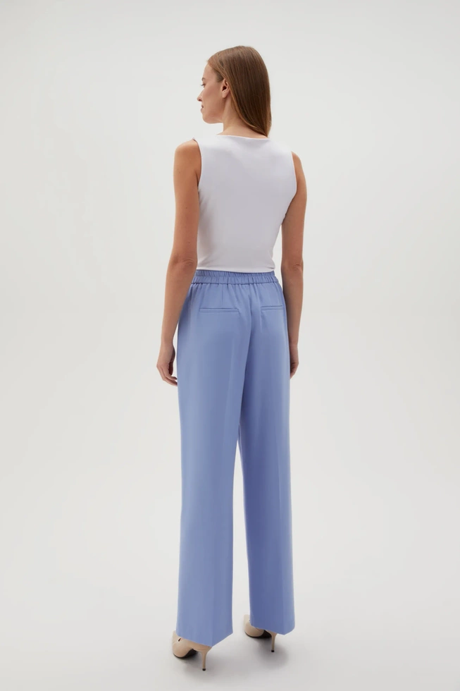 Eleganckie spodnie w kant błękitne