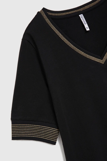 Bluzka z dekoltem w serek czarna 