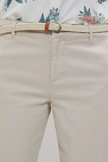 Bawełniane spodnie z paskiem