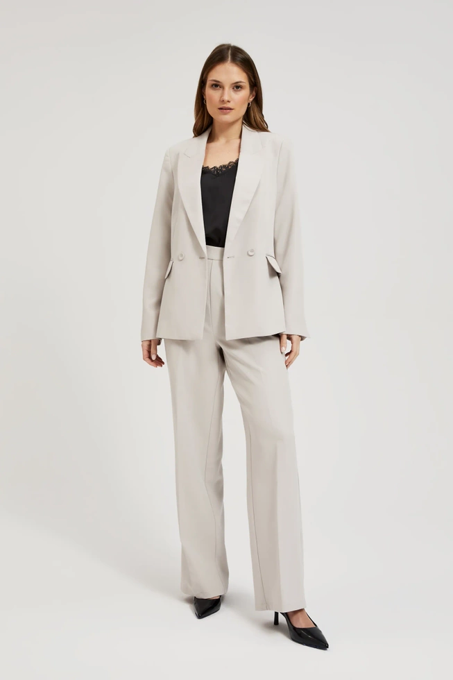 Garniturowe spodnie szare