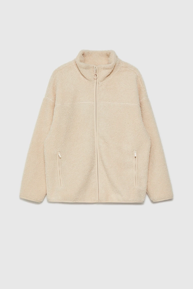 Bluza zapinana na zamek beżowa