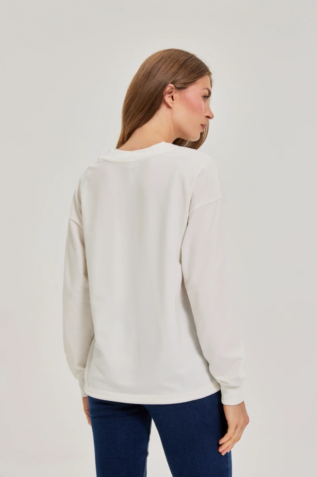Bluza z nadrukiem biała