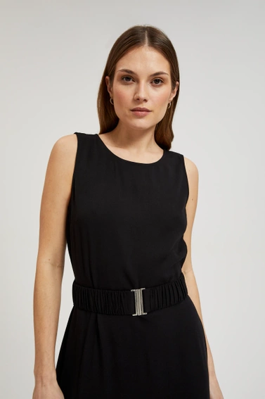 Gładka sukienka midi czarna