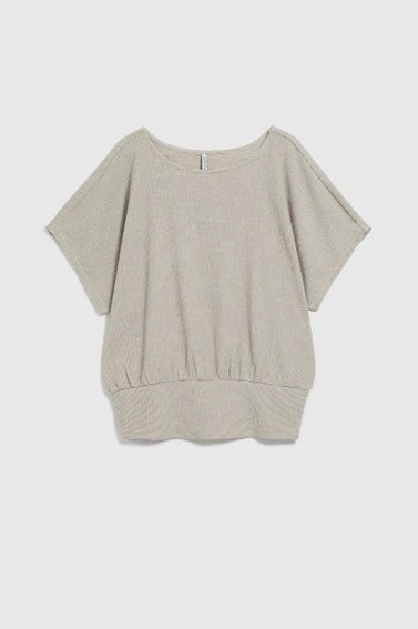 Bluzka z luźnymi rękawami beżowa