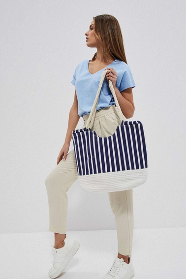 Materiałowa torba na plażę granatowa