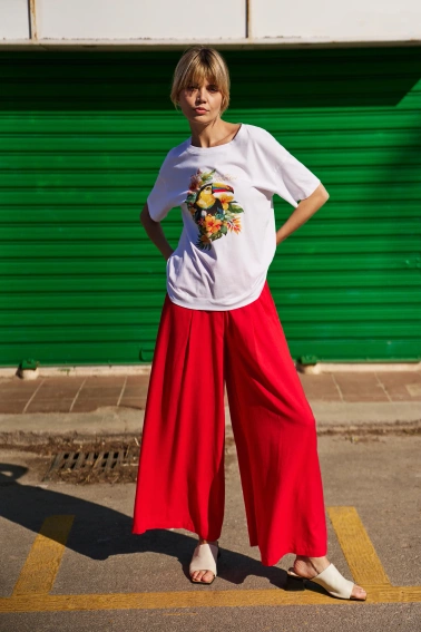 Bawełniany t-shirt z nadrukiem biały 